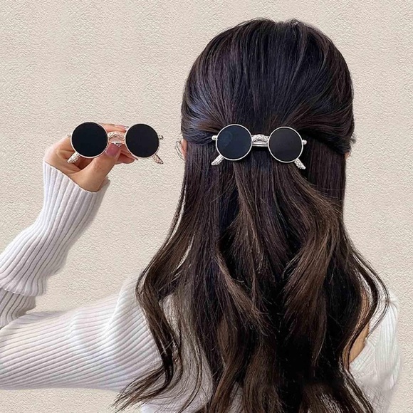 NEW| Women’s Vintage Retro Silver Sunglasses Hair Clip Pin Holder - Picture 5 of 7